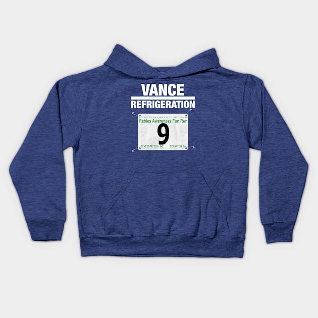 Dunder Mifflin Fun Run Race #9 (Bob Vance) Kids Hoodie by ParaholiX